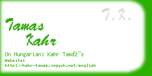 tamas kahr business card